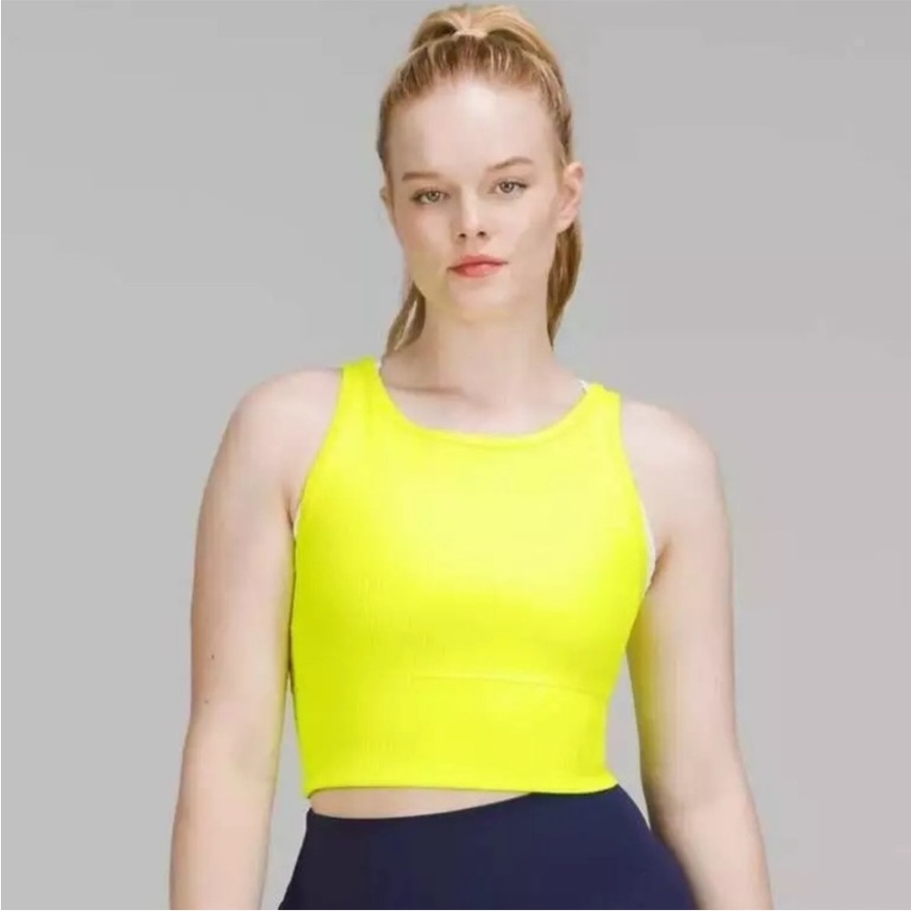 Lululemon Power Pivot Tank Neon Yellow